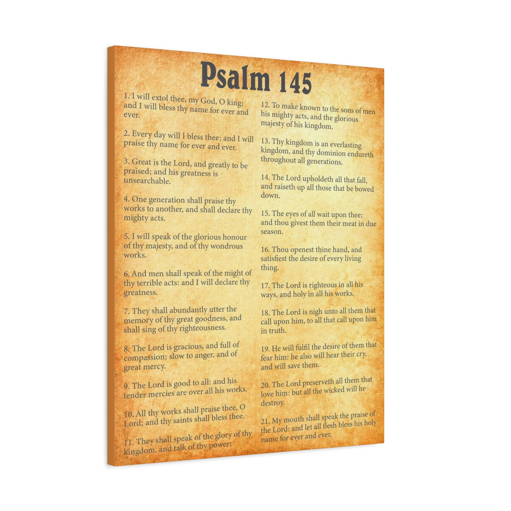 Scripture Walls Psalm 145 Gold Bible Chapter Canvas Christian Wall Art
